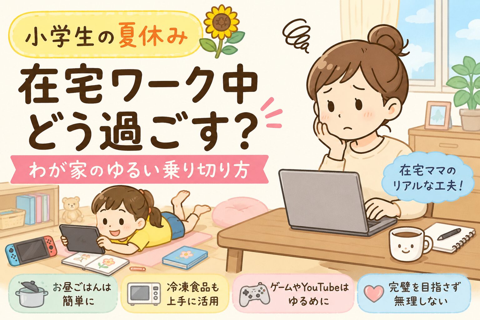 小学生の夏休み、在宅ワーク中どう過ごす？わが家のゆるい乗り切り方